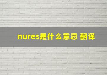 nures是什么意思 翻译